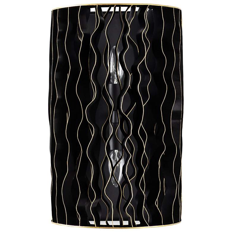 Image 6 Varaluz Estela 16" H Matte Black Gold 2-Light Wall Sconce more views