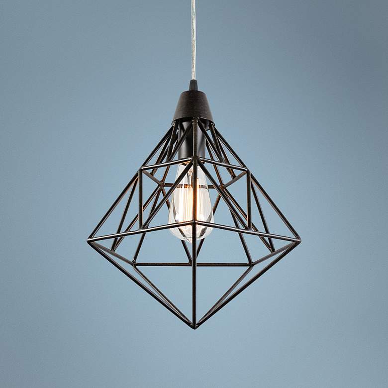 Image 1 Varaluz Facet 11" Wide Forged Iron Mini Pendant
