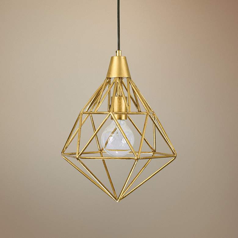 Image 1 Varaluz Facet 11" Wide Gold Leaf Mini Pendant