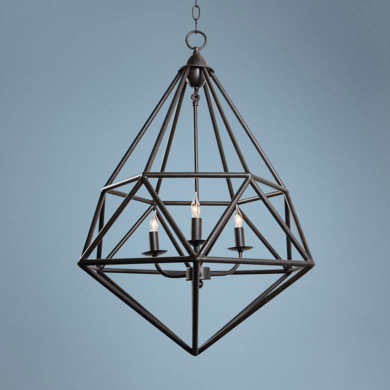 Image 1 Varaluz Facet 18 inch Wide Forged Iron Pendant Light