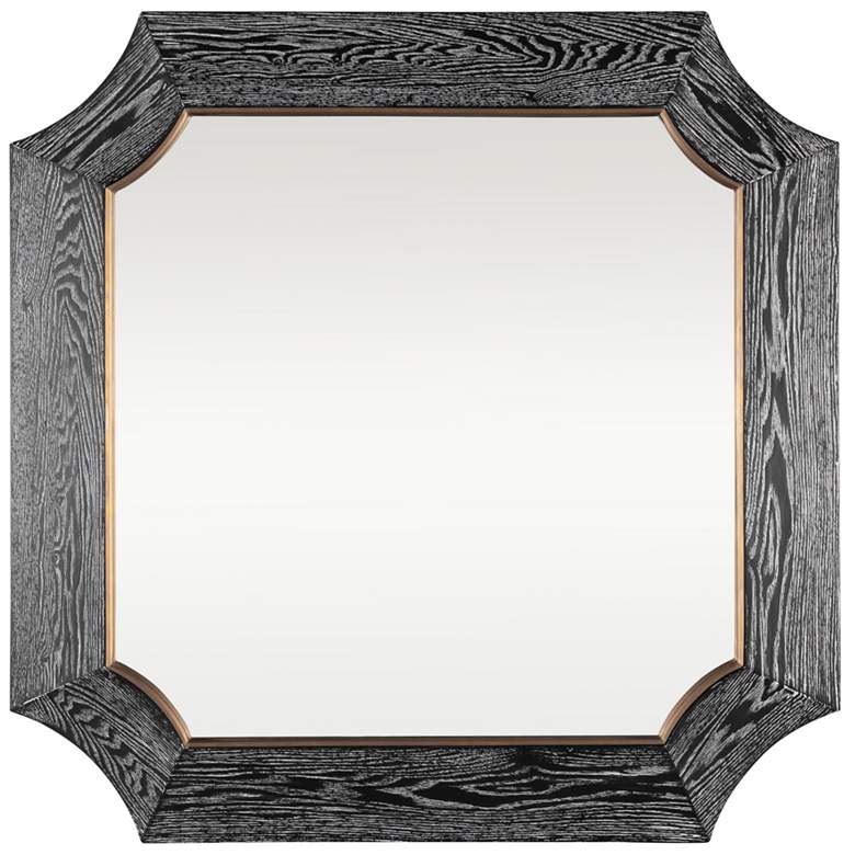 Image 1 Varaluz Farra Cerused Black/Weathered Brass 36" x 36" Wall Mirror