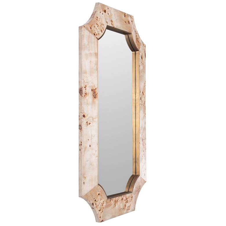 Image 3 Varaluz Farra Poplar Burl/Weathered Brass 26" x 44" Wall Mirror more views