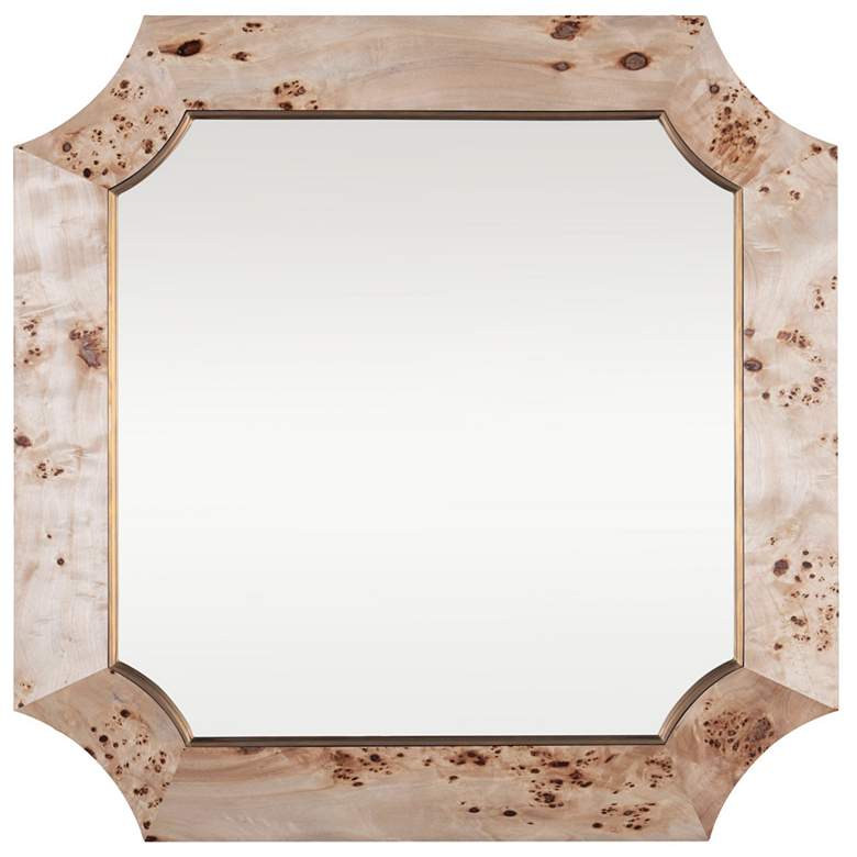 Image 1 Varaluz Farra Poplar Burl/Weathered Brass 36" x 36" Wall Mirror
