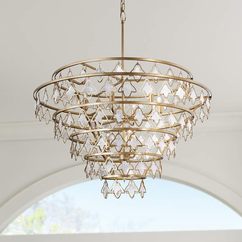Image 1 Varaluz Fleur 36" Wide French Gold 10-Light Chandelier