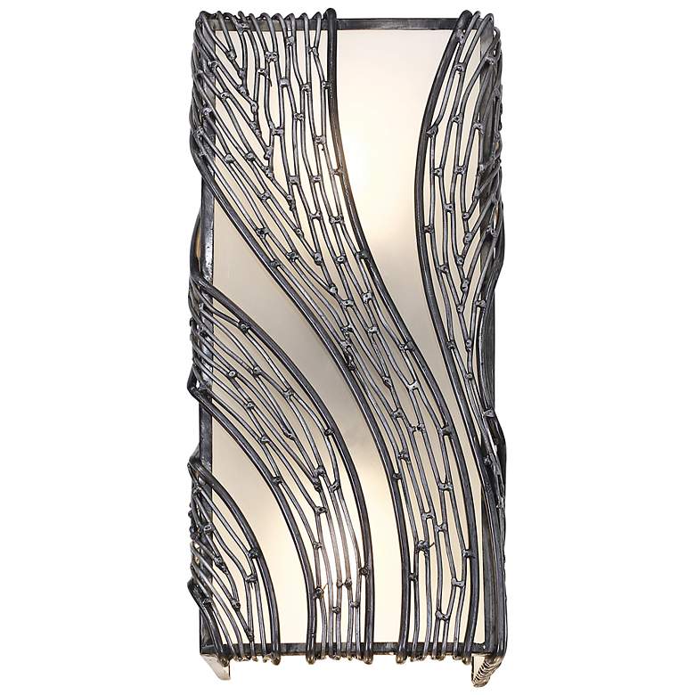 Image 3 Varaluz Flow 14 1/2" High Steel 2-Light Frosted Wall Sconce more views