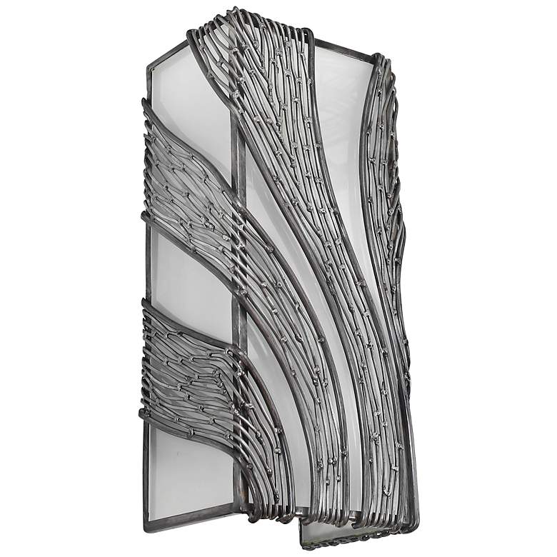 Image 4 Varaluz Flow 14 1/2" High Steel 2-Light Frosted Wall Sconce more views