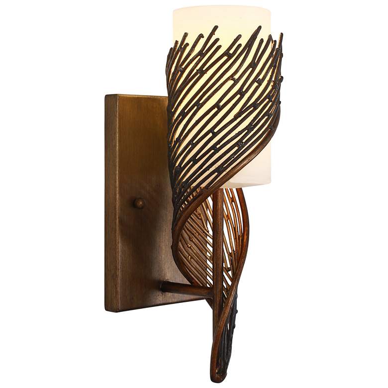 Image 1 Varaluz Flow 14" High Hammered Ore Left-Facing Wall Sconce