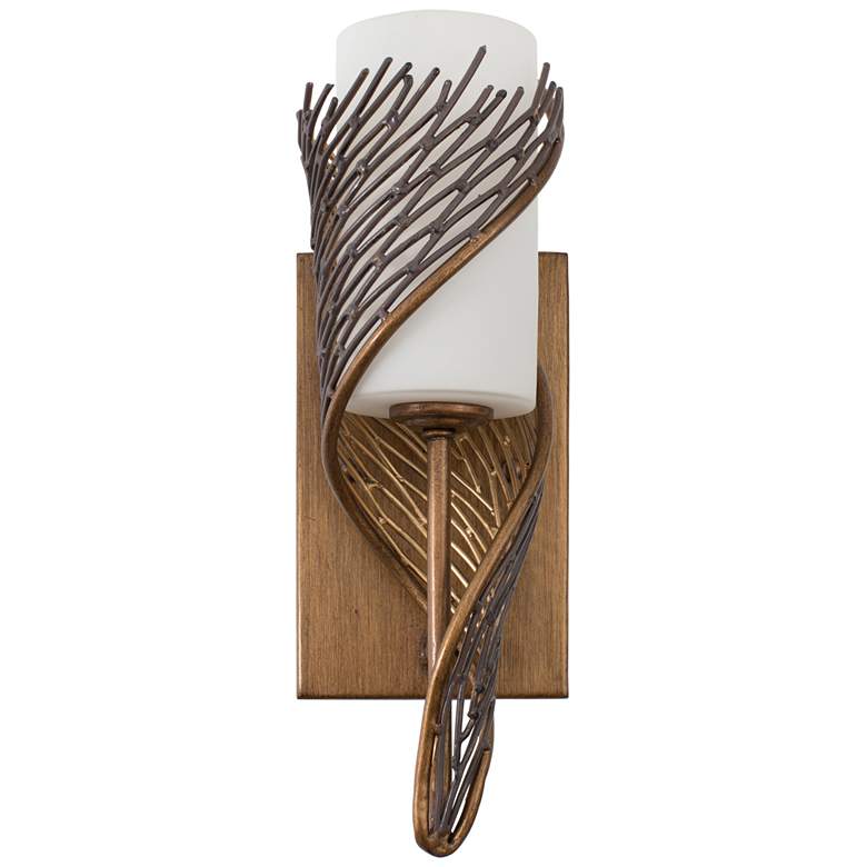 Image 2 Varaluz Flow 14" High Hammered Ore Left-Facing Wall Sconce more views