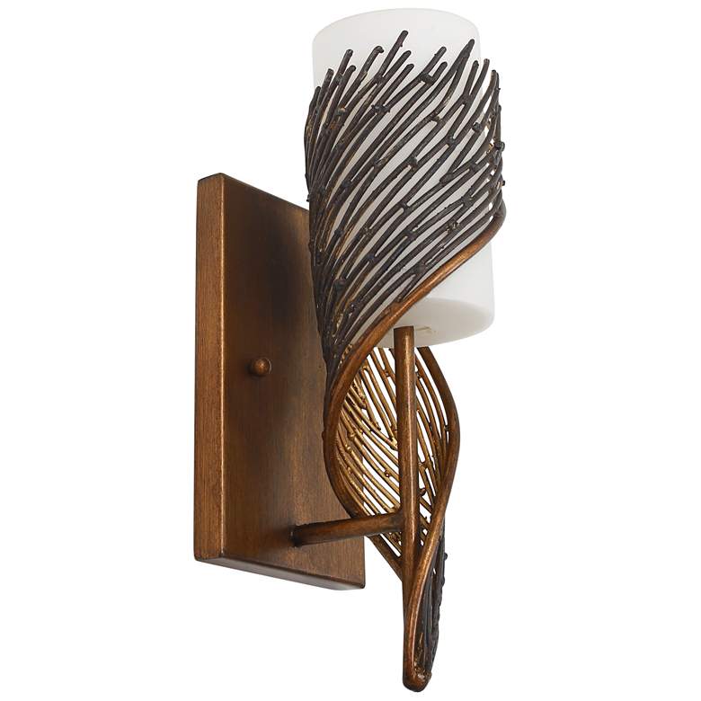 Image 3 Varaluz Flow 14" High Hammered Ore Left-Facing Wall Sconce more views