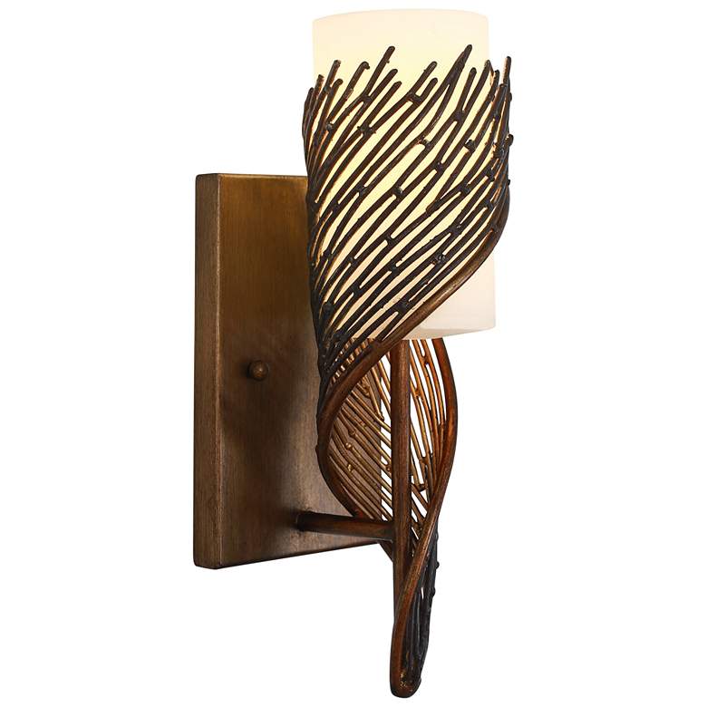Image 4 Varaluz Flow 14" High Hammered Ore Left-Facing Wall Sconce more views