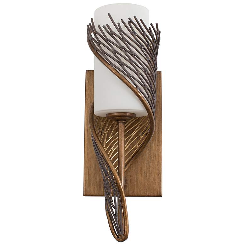 Image 3 Varaluz Flow 14" High Hammered Ore Right-Facing Wall Sconce more views