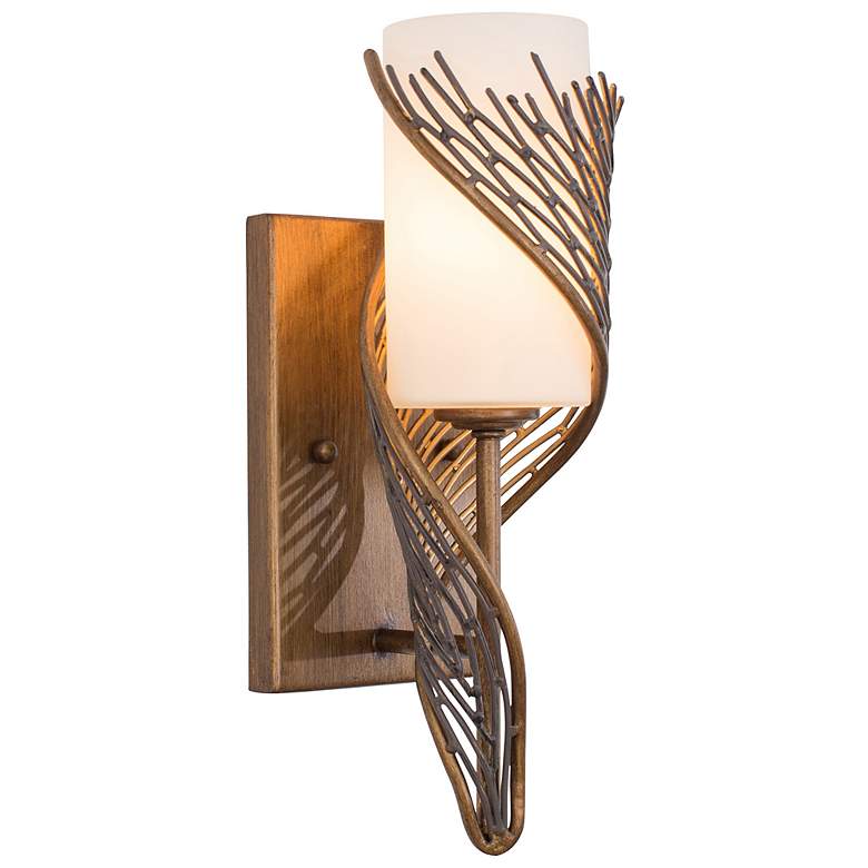Image 4 Varaluz Flow 14" High Hammered Ore Right-Facing Wall Sconce more views
