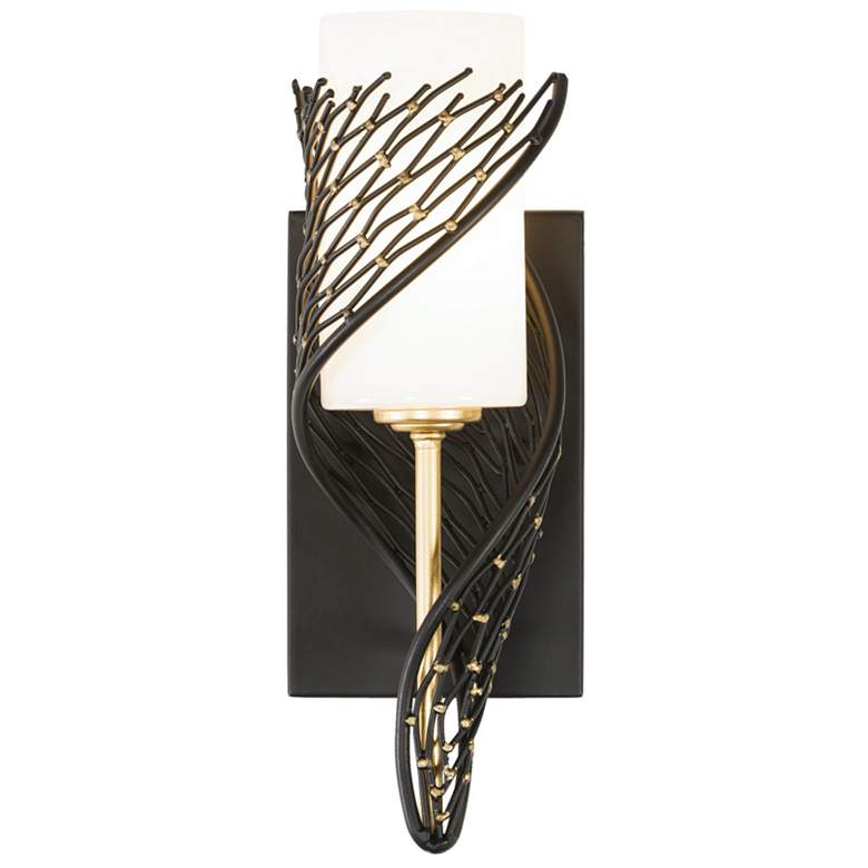 Image 5 Varaluz Flow 14" Matte Black and French Gold Left-Facing Wall Sconce more views