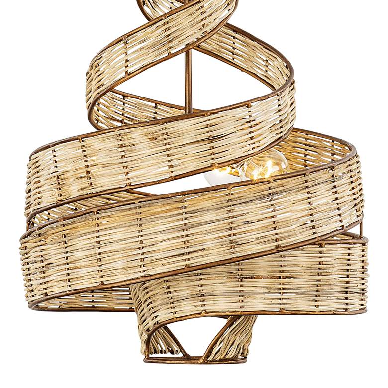 Image 2 Varaluz Flow 18" Wide 3-Light Modern Twist Natural Rattan  Pendant more views