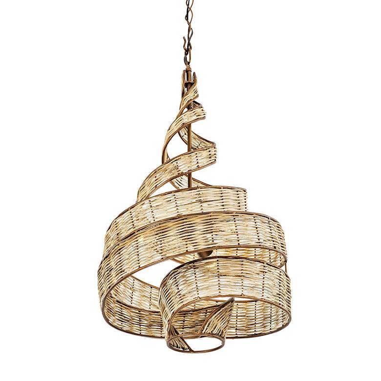 Image 5 Varaluz Flow 18" Wide 3-Light Modern Twist Natural Rattan  Pendant more views