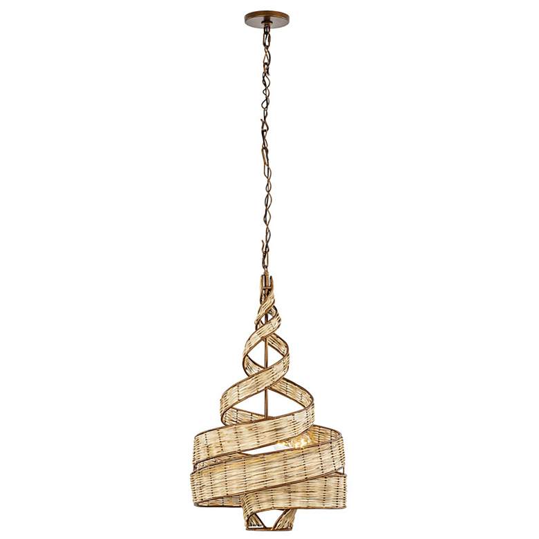 Image 6 Varaluz Flow 18" Wide 3-Light Modern Twist Natural Rattan  Pendant more views