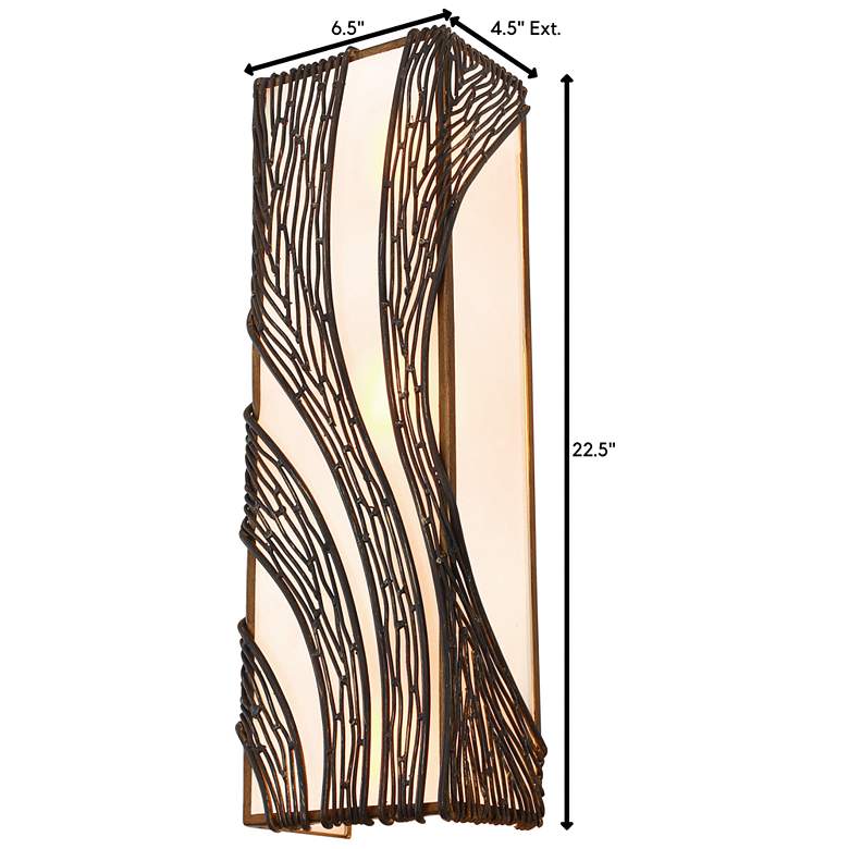 Image 5 Varaluz Flow 20 1/4" High Hammered Ore Wall Light Sconce more views