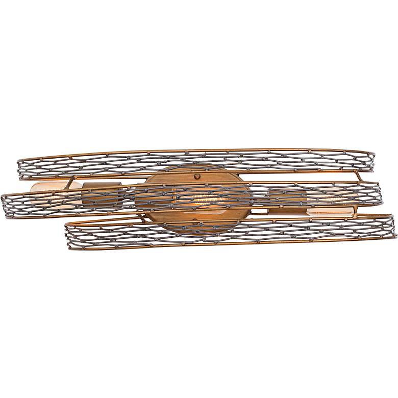 Image 1 Varaluz Flow 24" Wide 3-Light Ore Steel Mesh Bath Light