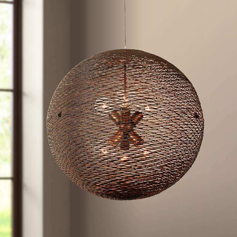 Image 1 Varaluz Flow 24" Wide Hammered Ore Pendant Light
