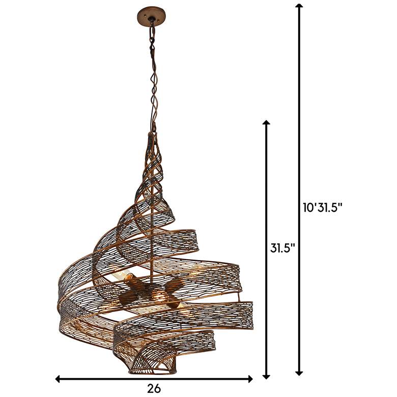 Image 5 Varaluz Flow 26" Wide Hammered Ore Twist 6-Light Modern Pendant more views