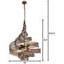 7_Varaluz Flow 26" Wide Hammered Ore Twist 6-Light Modern Pendant more views