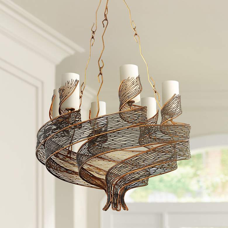Image 1 Varaluz Flow 28 1/2" Wide Hammered Ore Chandelier