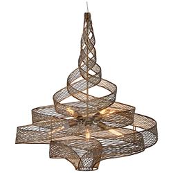 Varaluz Flow 30" Wide Hammered Ore Six-Light Pendant Light
