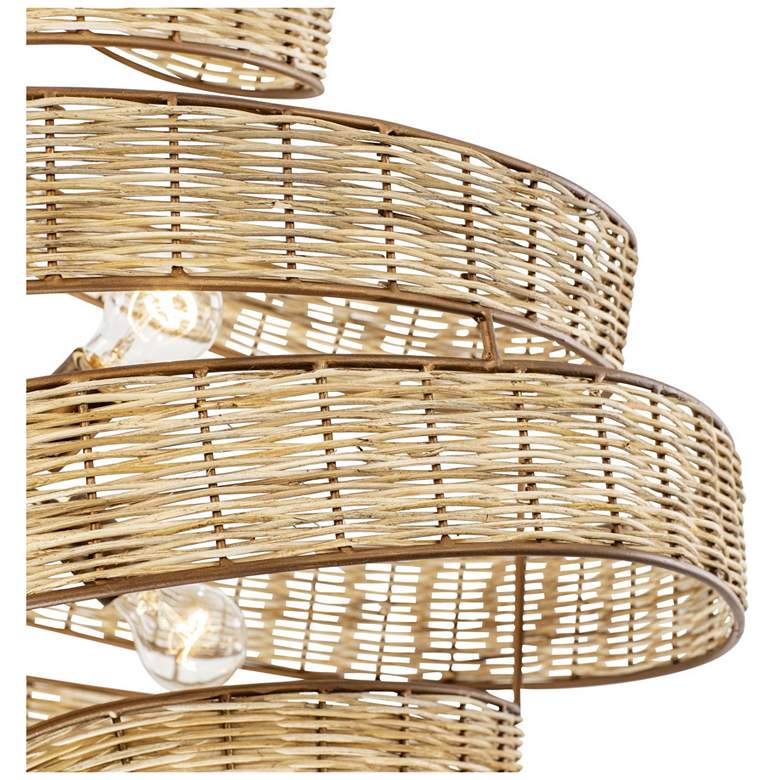 Image 3 Varaluz Flow 30"W Baguette and Natural Rattan Pendant Light more views