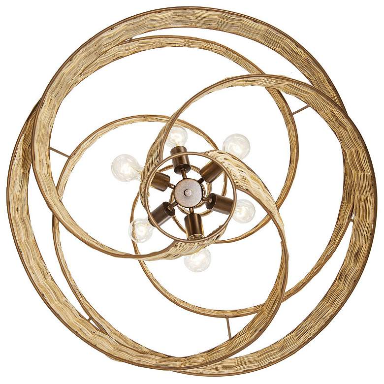 Image 4 Varaluz Flow 30"W Baguette and Natural Rattan Pendant Light more views
