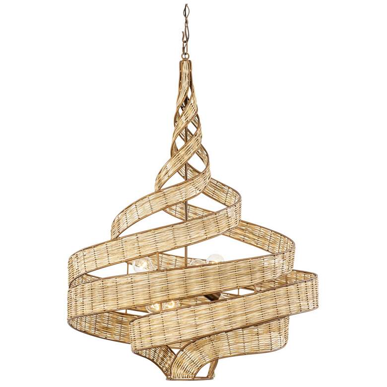 Image 5 Varaluz Flow 30"W Baguette and Natural Rattan Pendant Light more views
