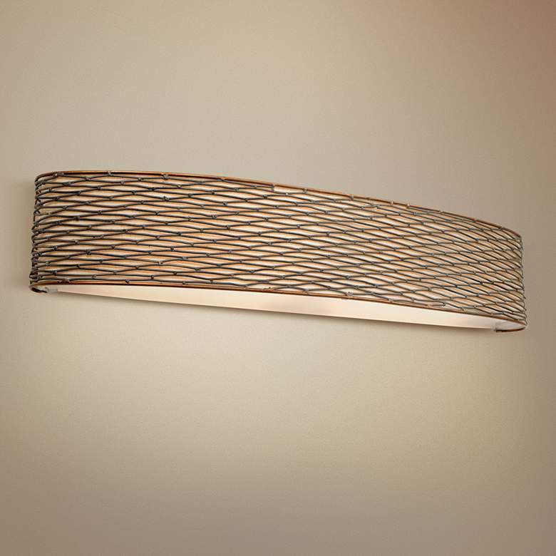 Image 1 Varaluz Flow 32" Wide Hammered Ore Bath Light