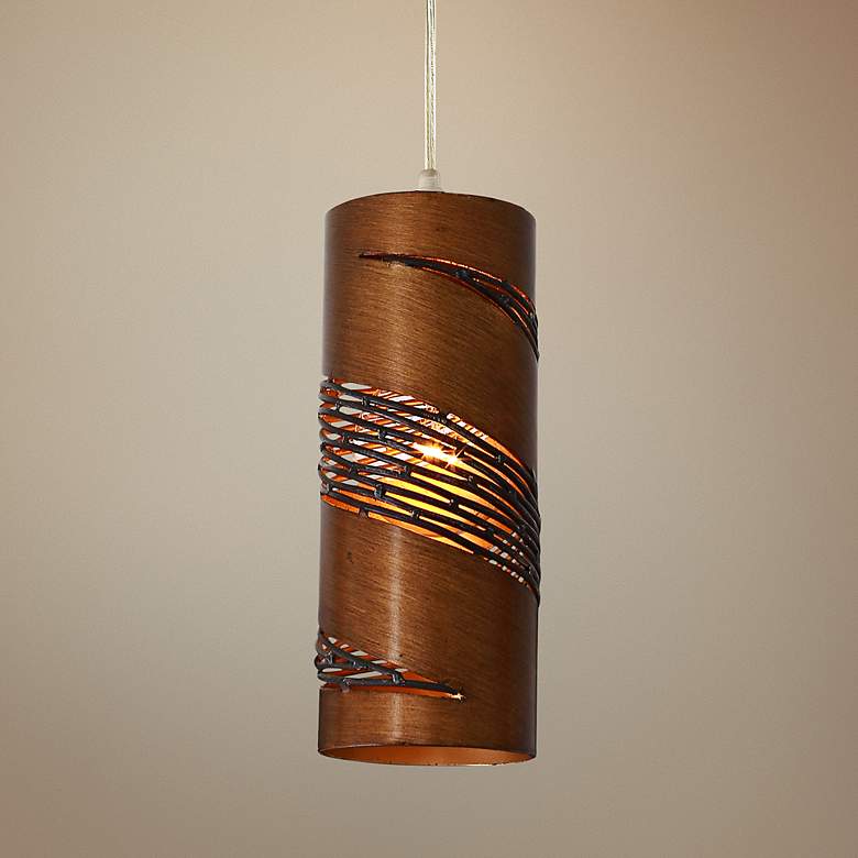 Image 1 Varaluz Flow 4" Wide Hammered Ore Mini Pendant Light