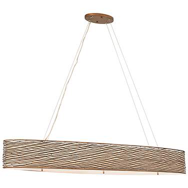 Varaluz Flow 48"W Hammered Ore 6-Light Oval Linear Pendant