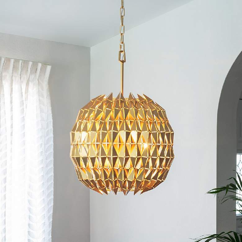 Image 1 Varaluz Forever 18" Wide French Gold Globe Pendant Light
