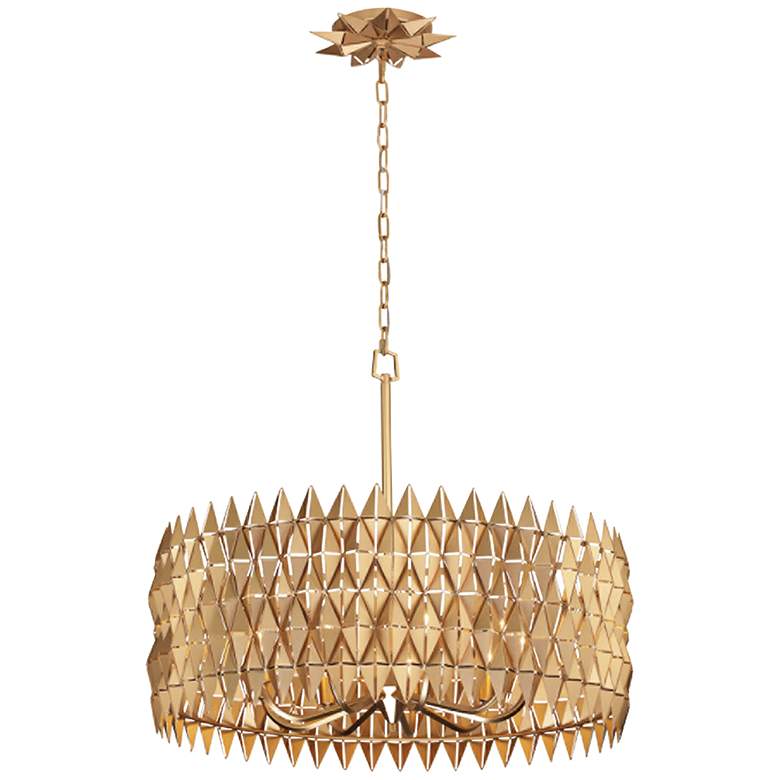 Image 1 Varaluz Forever 30" Wide French Gold Drum Pendant Light