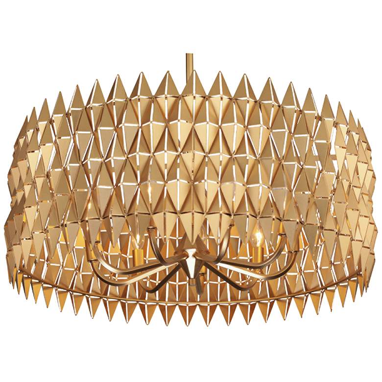 Image 2 Varaluz Forever 30 inch Wide French Gold Drum Pendant Light more views