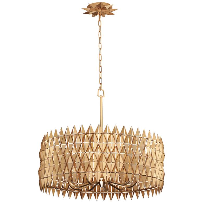 Image 4 Varaluz Forever 30" Wide French Gold Drum Pendant Light more views