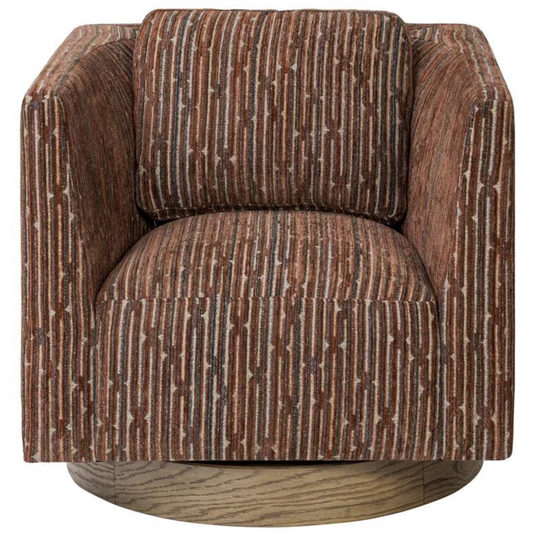 Image 1 Varaluz Fullerton 30" Wide Modern Geo Pattern Brown Swivel Club Chair