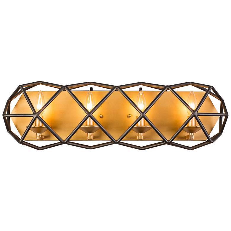 Image 1 Varaluz Geo 26 1/2" Wide Antique Gold 4-Light Bath Light