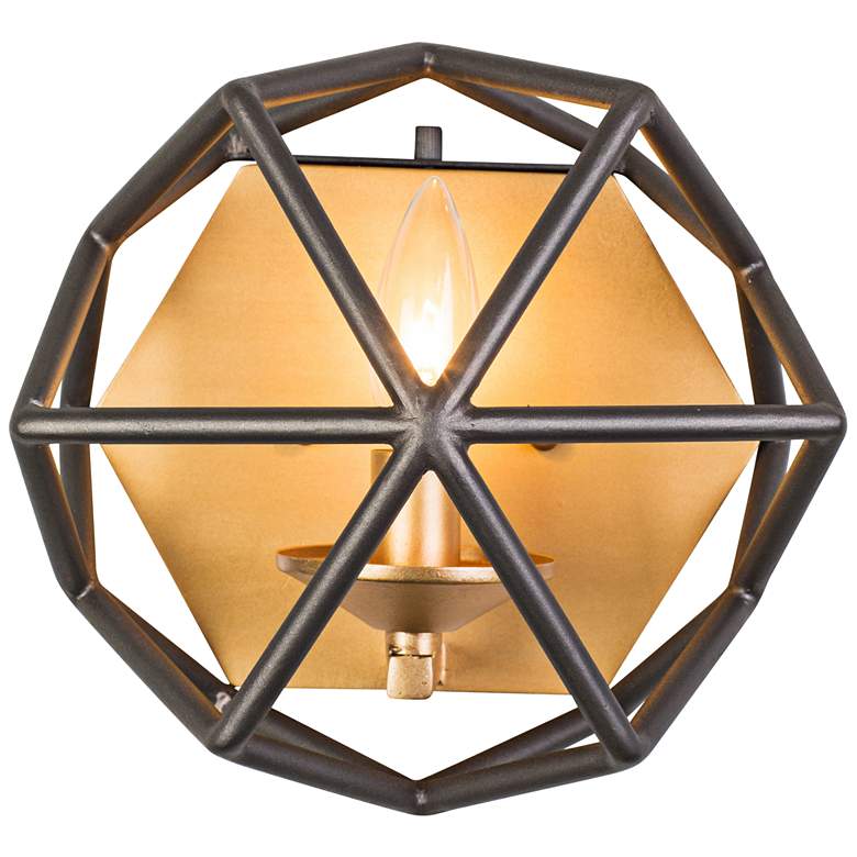 Image 1 Varaluz Geo 8" High Antique Gold Wall Sconce