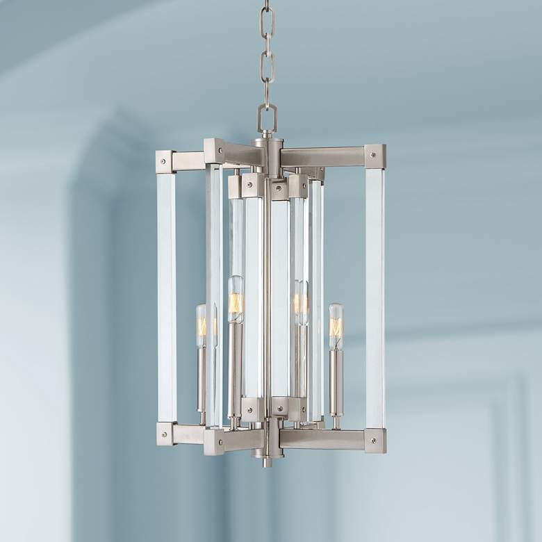 Image 1 Varaluz Halcyon 15 1/4 inch Wide Satin Nickel 4-Light Pendant