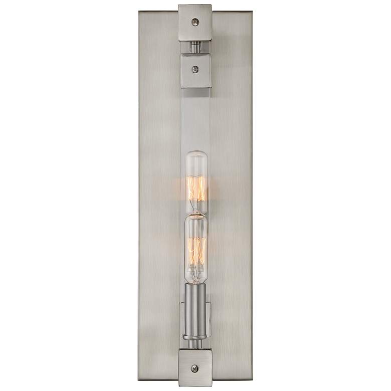 Image 1 Varaluz Halcyon 16" High Satin Nickel 2-Light Wall Sconce