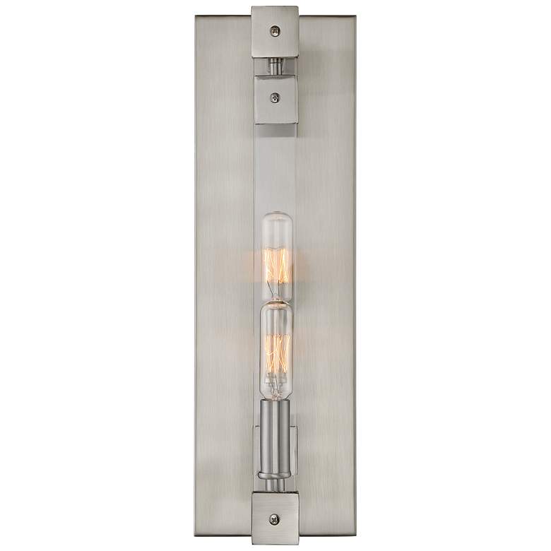 Image 1 Varaluz Halcyon 16 inch High Satin Nickel 2-Light Wall Sconce