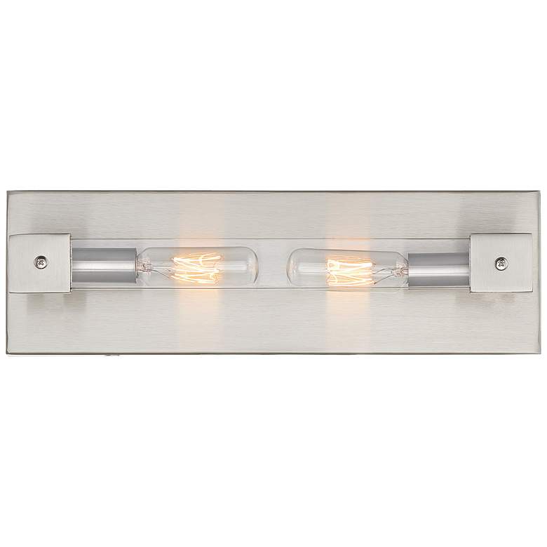 Image 1 Varaluz Halcyon 4" High Satin Nickel 2-Light Wall Sconce
