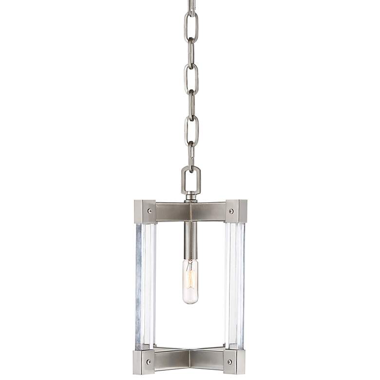 Image 1 Varaluz Halcyon 9" Wide Satin Nickel Mini Pendant