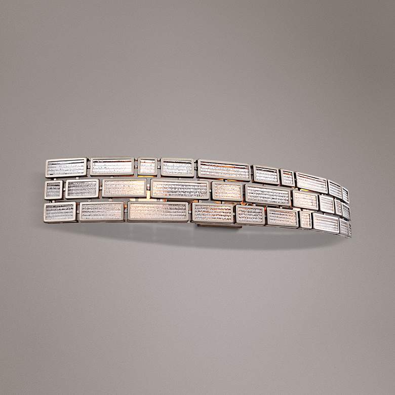 Image 1 Varaluz Harlowe 33 1/4" Wide Ice Glass and Bronze 3-Light Bath Light