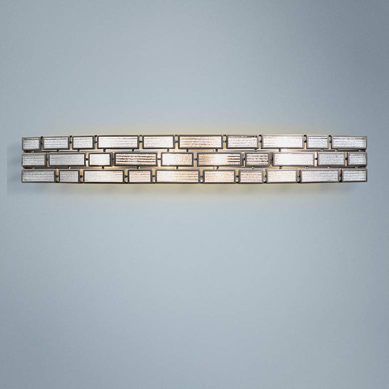 Image 1 Varaluz Harlowe 40" Wide Ice Glass and Bronze 4-Light Bath Light