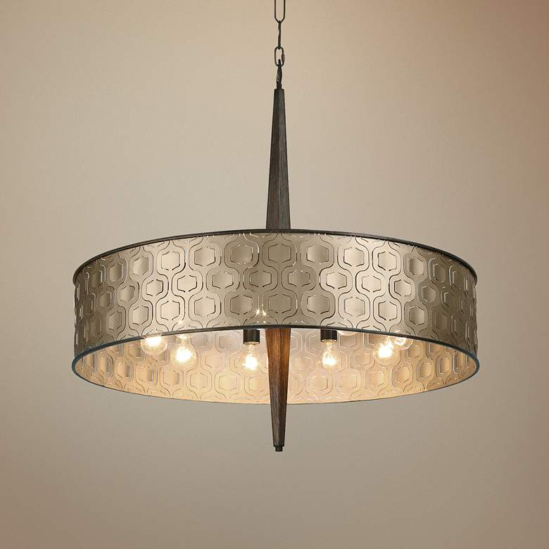 Image 1 Varaluz Iconic 36 inch Wide Champagne Mist 9-Light Pendant