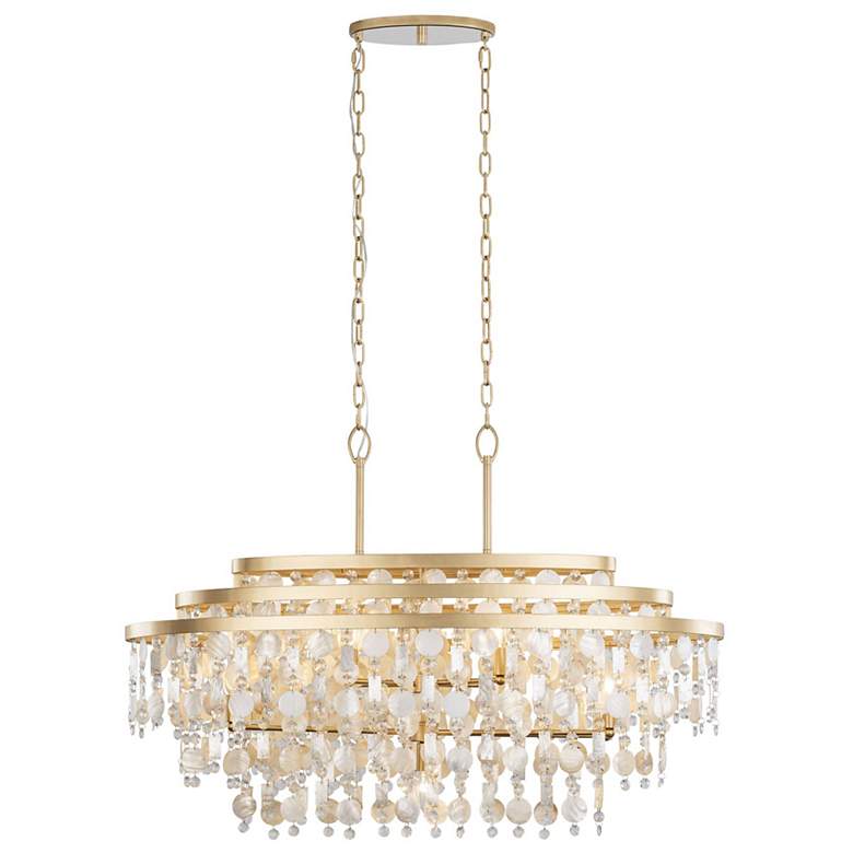Image 4 Varaluz Kalani 42" Wide French Gold 9-Light Linear Pendant more views