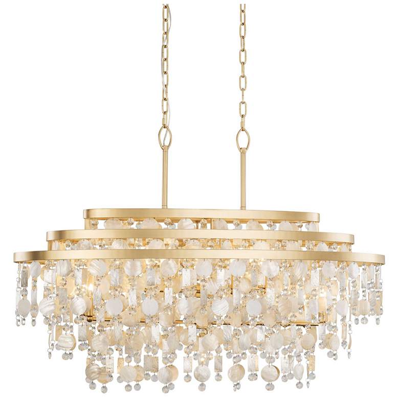Image 5 Varaluz Kalani 42" Wide French Gold 9-Light Linear Pendant more views